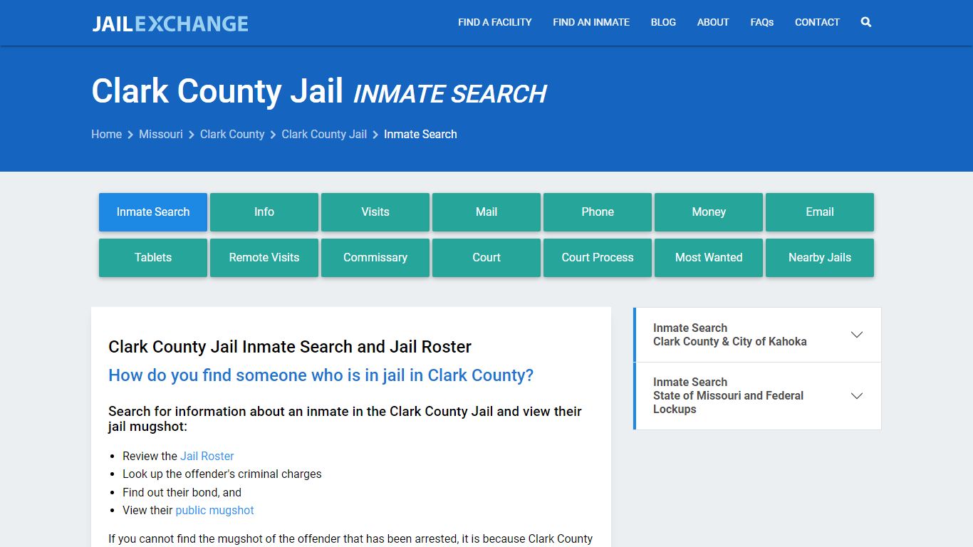 Inmate Search: Roster & Mugshots - Clark County Jail, MO