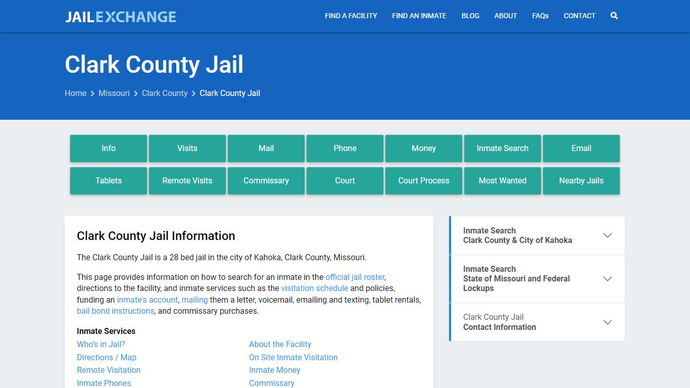 Clark County Jail, MO Inmate Search, Information