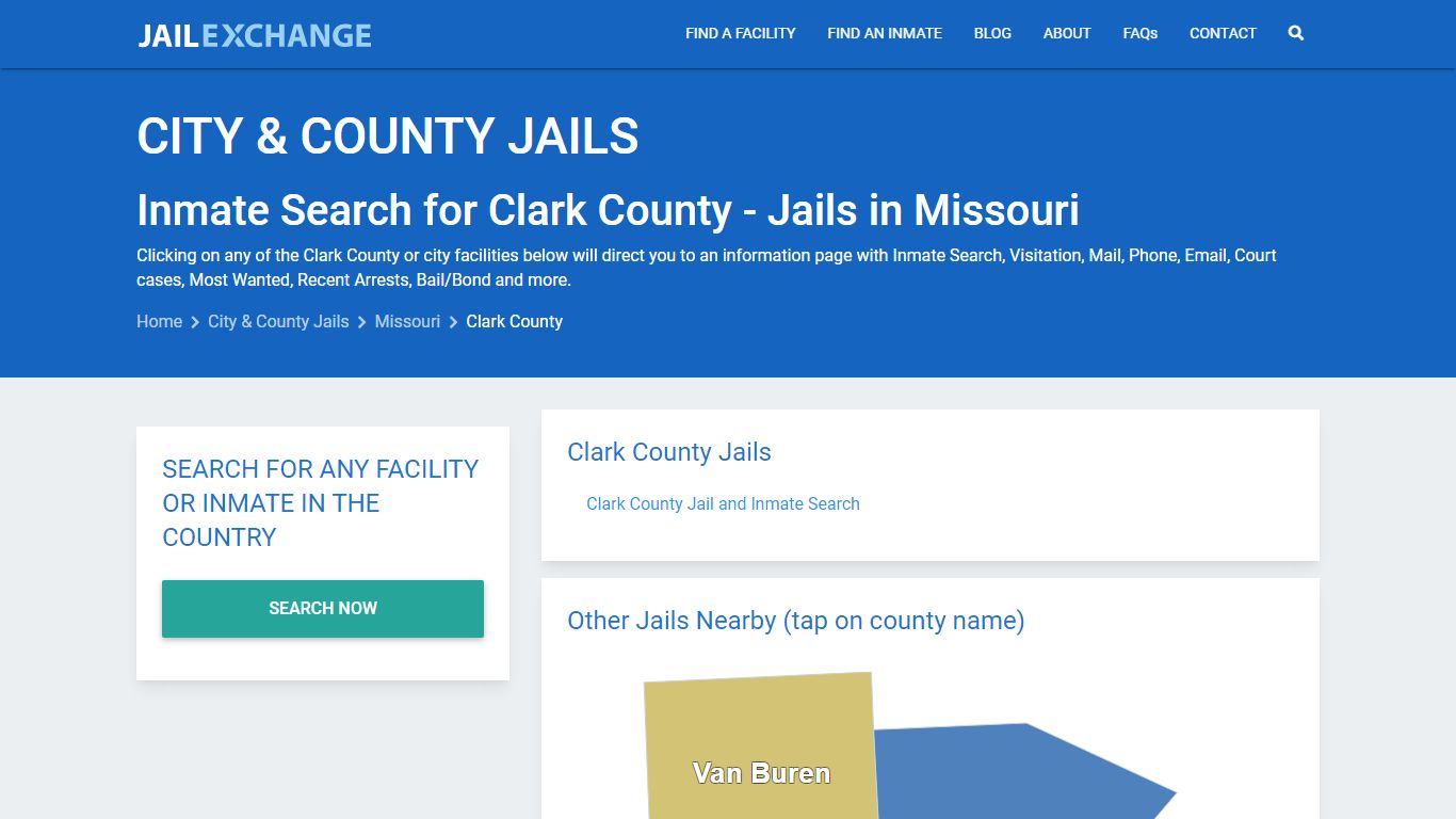 Inmate Search for Clark County | Jails in Missouri - Jail Exchange